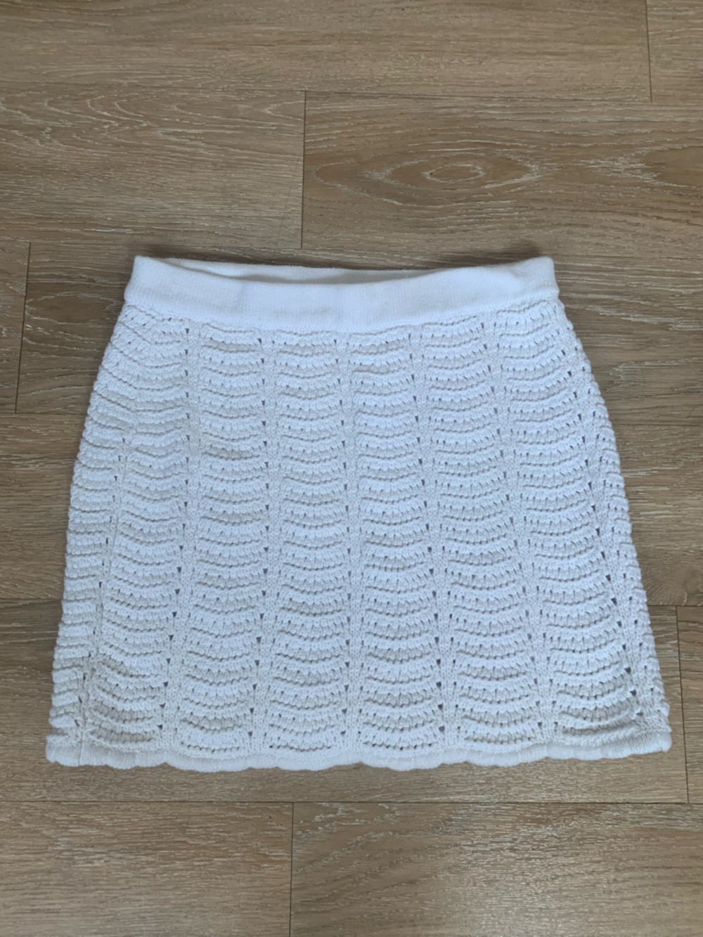 Cotton On White Crochet Knit Mini Skirt Size M